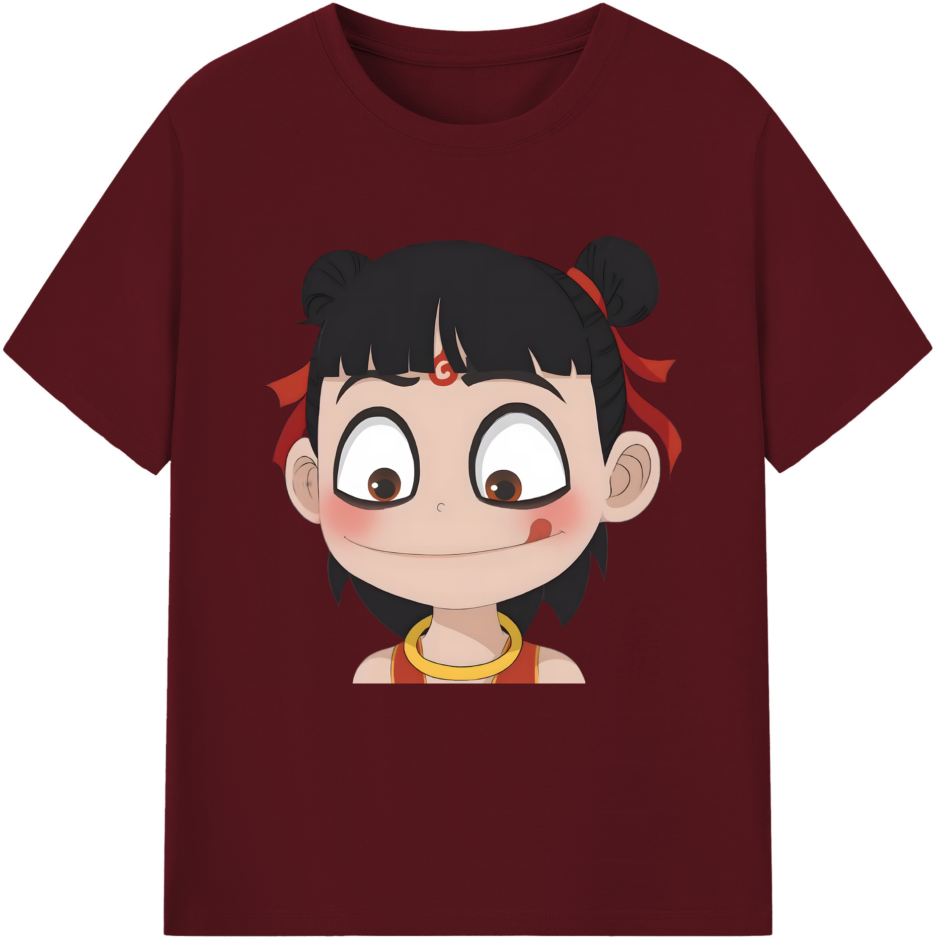 （画像用） Ne Zha 2 ナタ 魔童の大暴れ 綿100％半袖Tシャツ（フロントプリント）